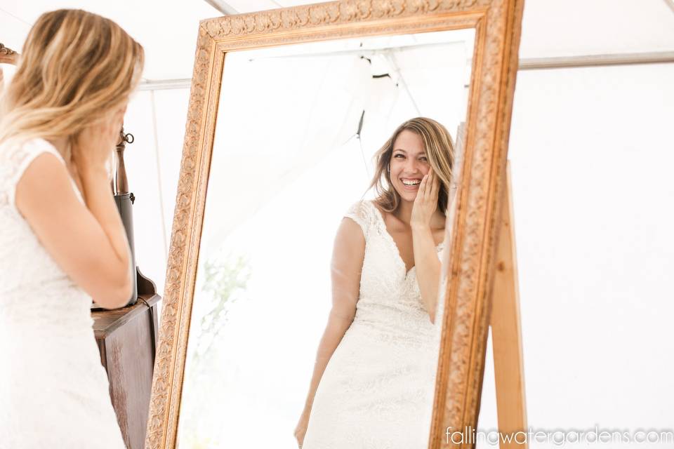 Bride in Glamping Tent