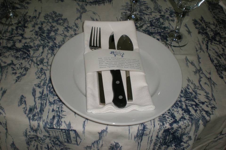 Cutlery and menu