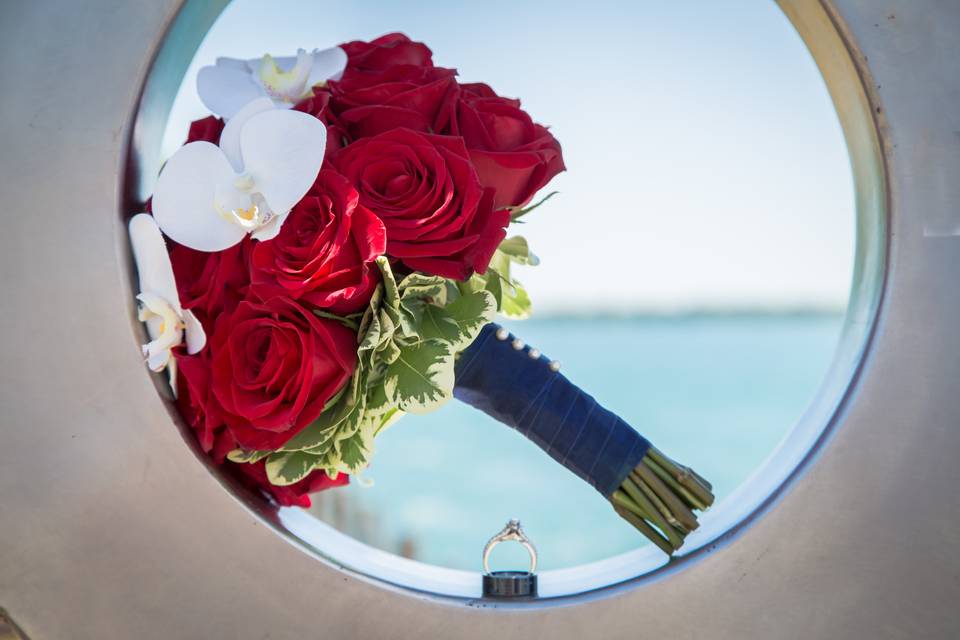 Bouquet by the ocean