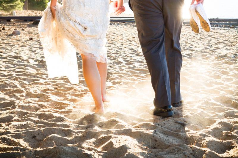 On the beaches of Lake Tahoe.