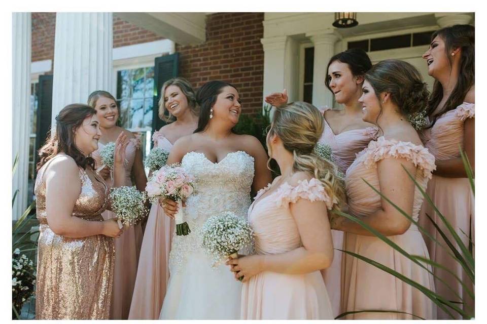 Bride and bridesmaids