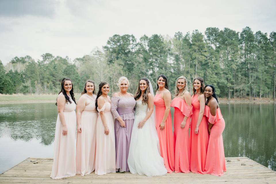 Bridesmaids at Lake