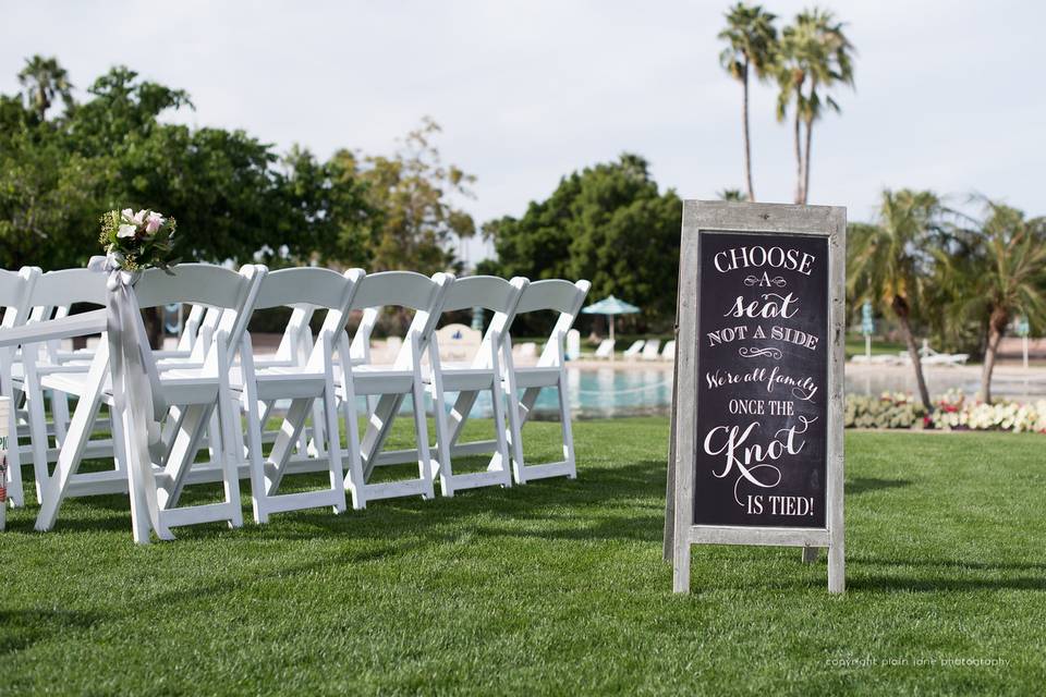 Chairs in position