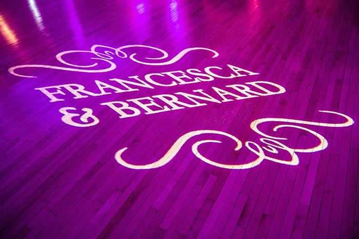 Monogram light on dance floor