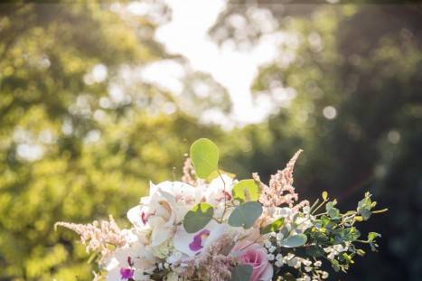 Pink and green bouquet