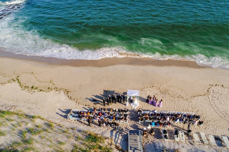 Drone photo of ceremony