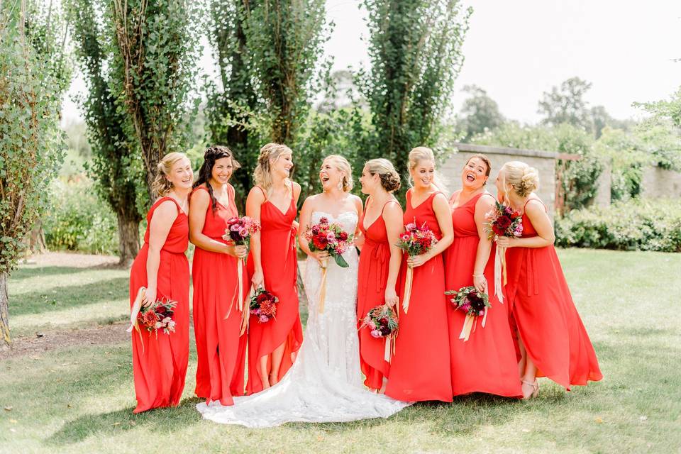 Red Bridal Party