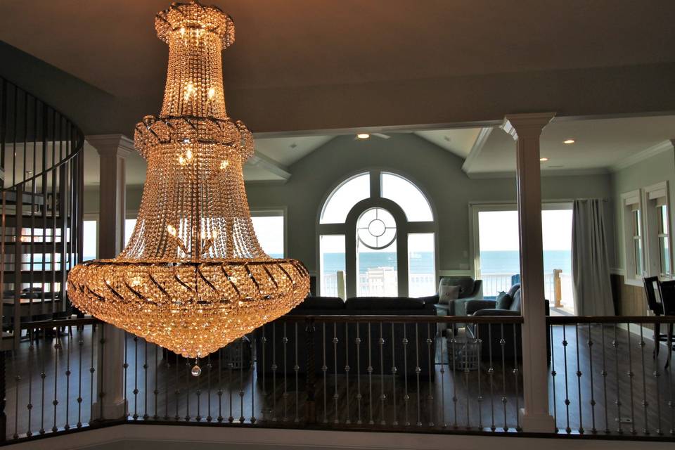 Second Floor view of Chandelier