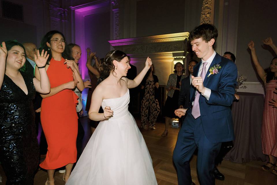 Bride and Groom Partying