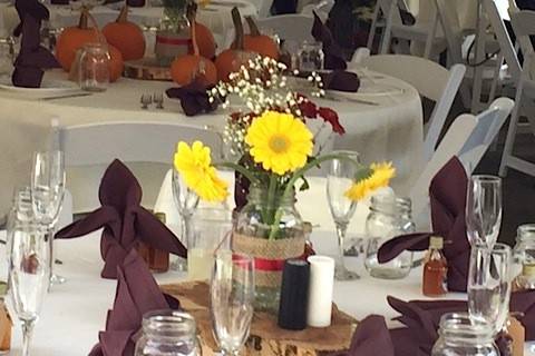 Fall wedding in tent