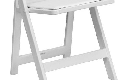 White Garden Chairs w/ padded seat