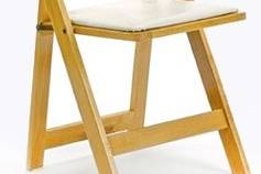 Natural wood chairs w/padded seat