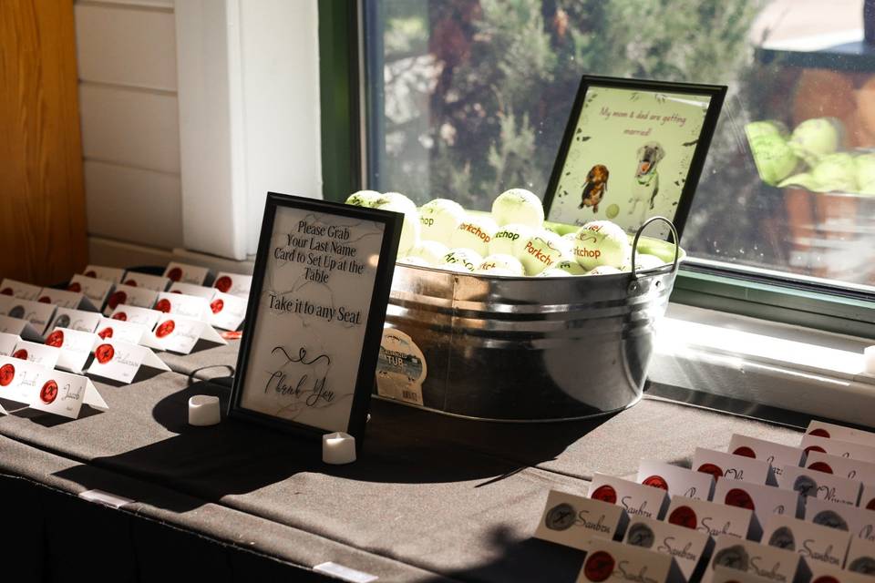 Name cards and guest favors.