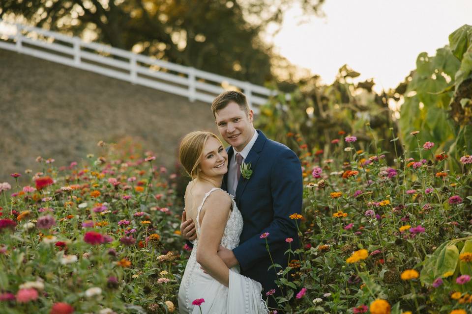 Couple in the flower garden