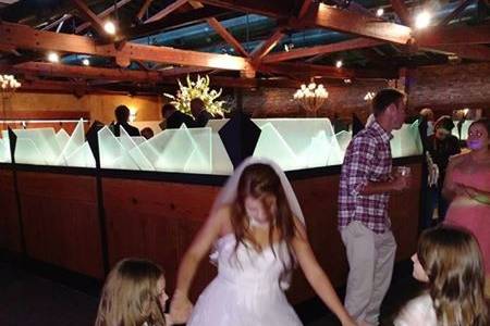 Bride with flower girl