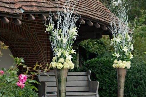 The Walled Garden in full bloom setup for a wedding ceremony