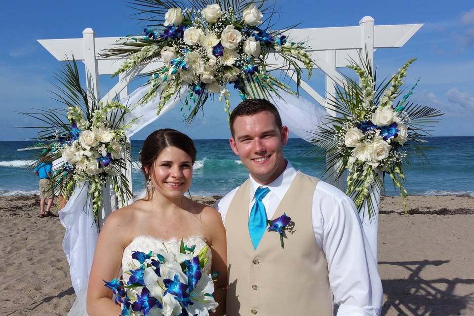 Beach wedding setup