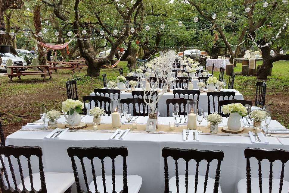 Outdoor reception tables