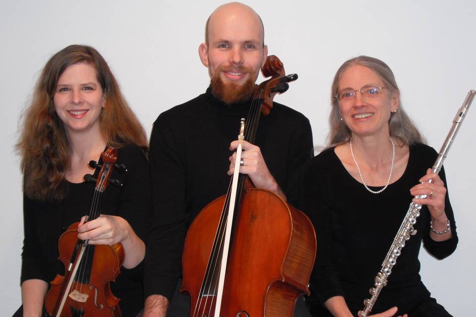 Passeri Trio, flute with violin or viola, and cello.