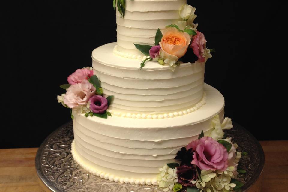 Stripes and Pearls Cake