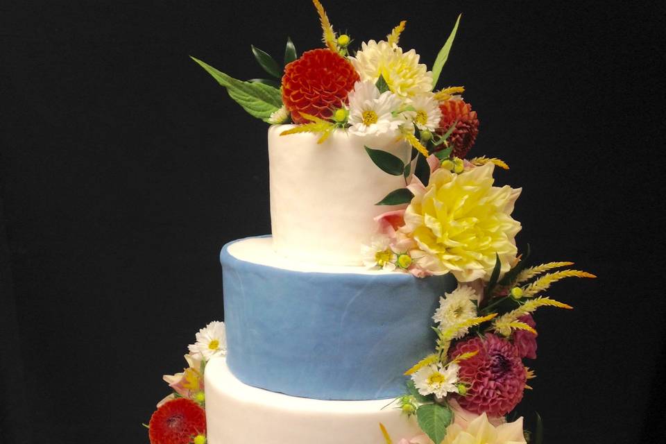 Blue & White Cake