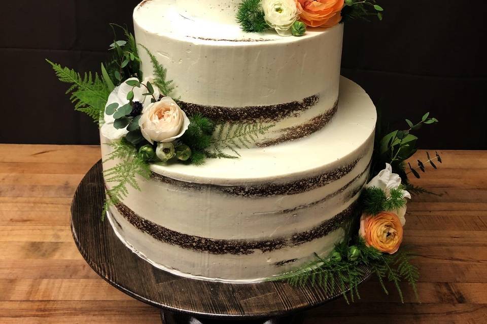 Naked Cake with Ferns