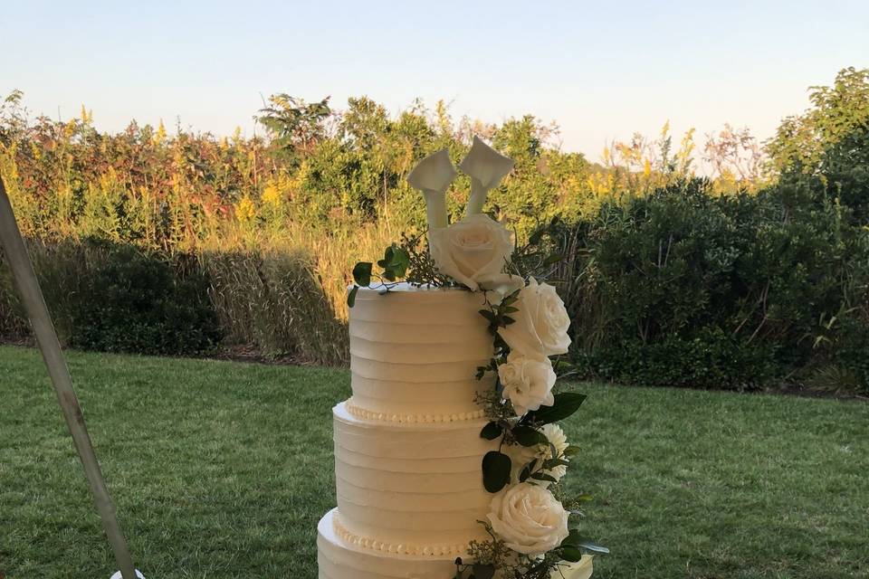 Striped Buttercream Cake