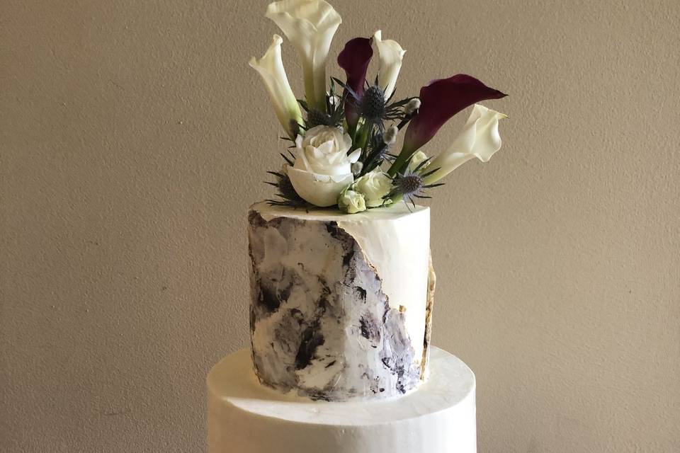 Marble Effect, Two Tier Cake