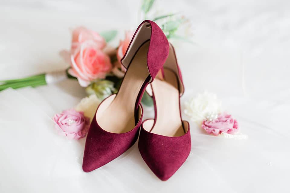 Red wedding shoes