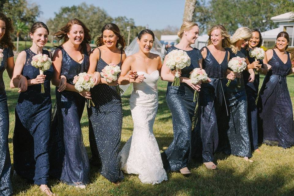 Navy Bridesmaids