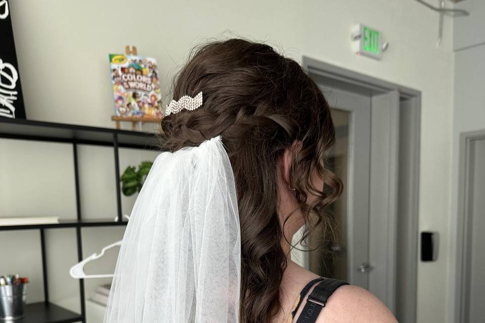 Veil half up half down