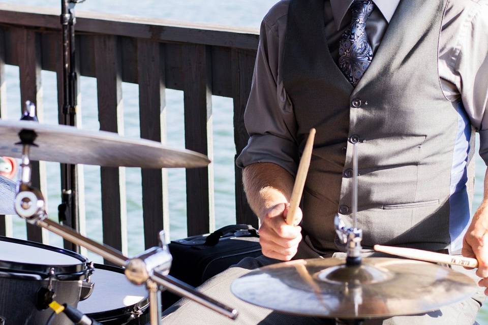 Waterfront wedding drums