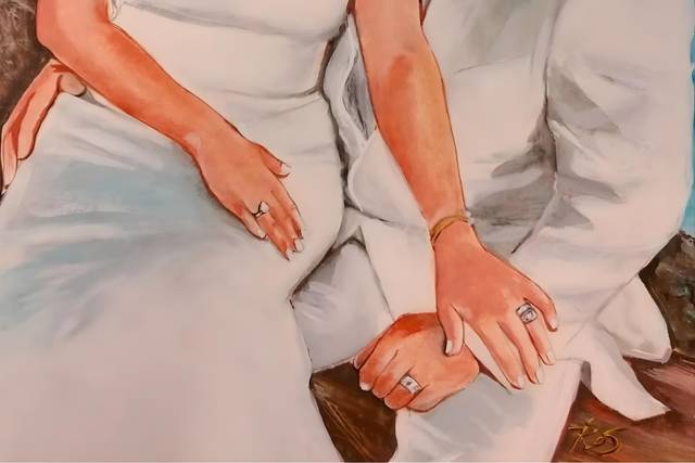 Just Married pastel portrait❤️