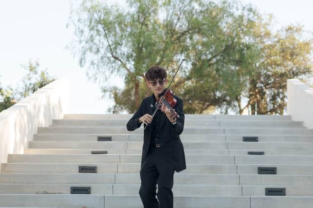 Down the stairs