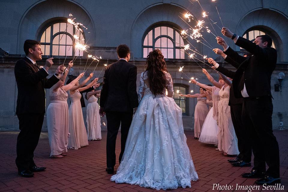 Sparkler Send Off on Balcony