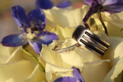 Flowers and wedding ring