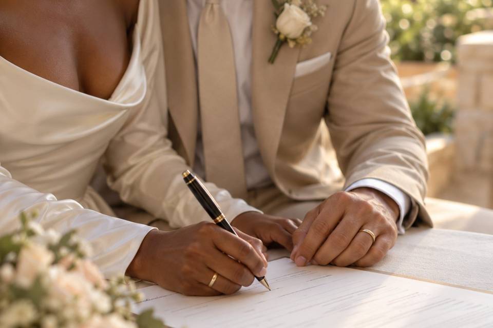 Newlyweds Sign in Golden Light-3.jpg