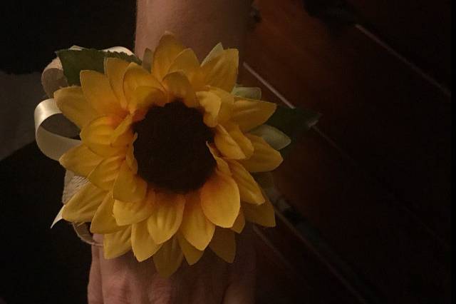 Beautiful sunflower corsage