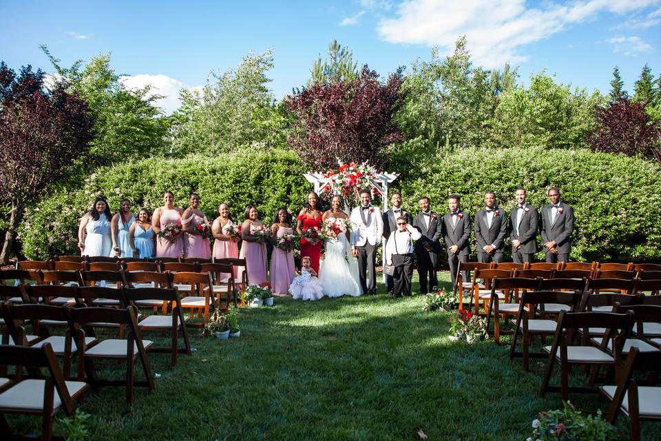 Wedding party ceremony garden