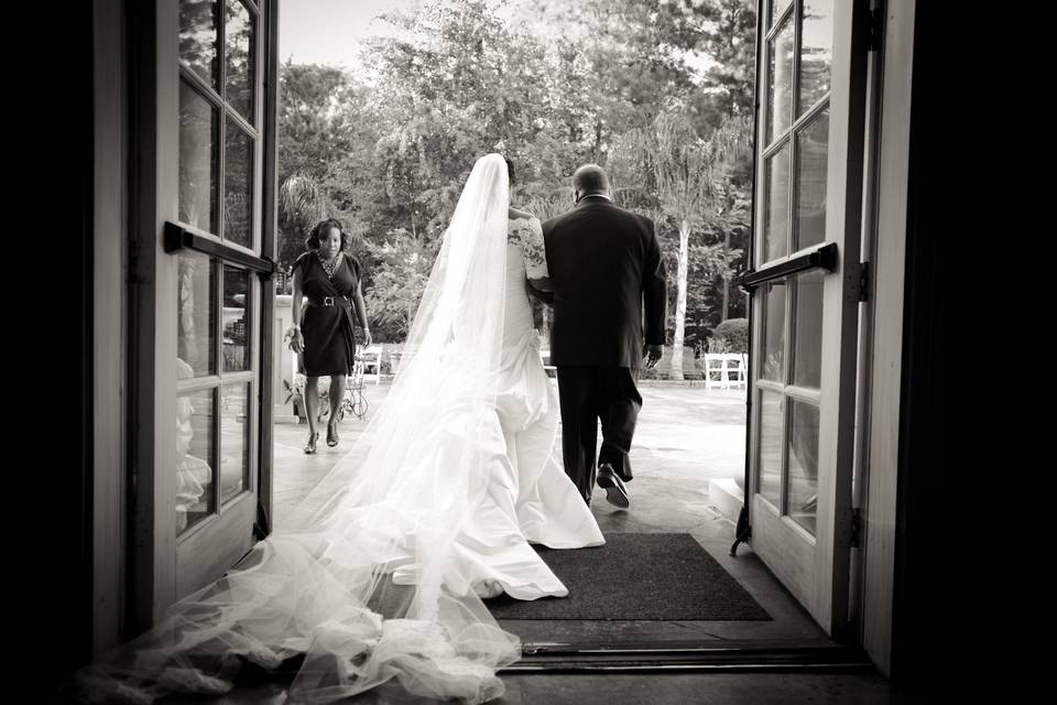 Father walking his daughter down the aisle