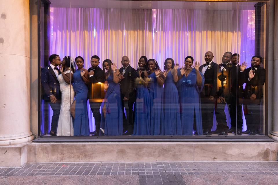 Wedding Party in Store Window