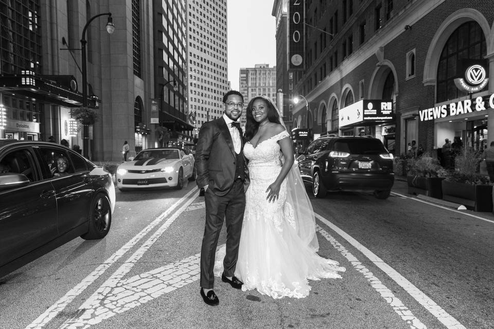 Newlyweds in City