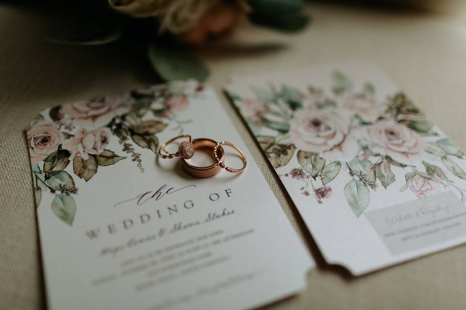 Wedding Invitation & Rings