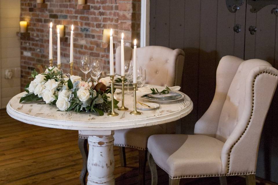 Couple's reception seating