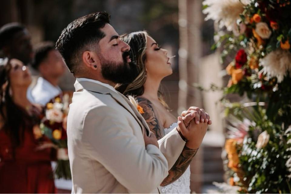 Couple praying together