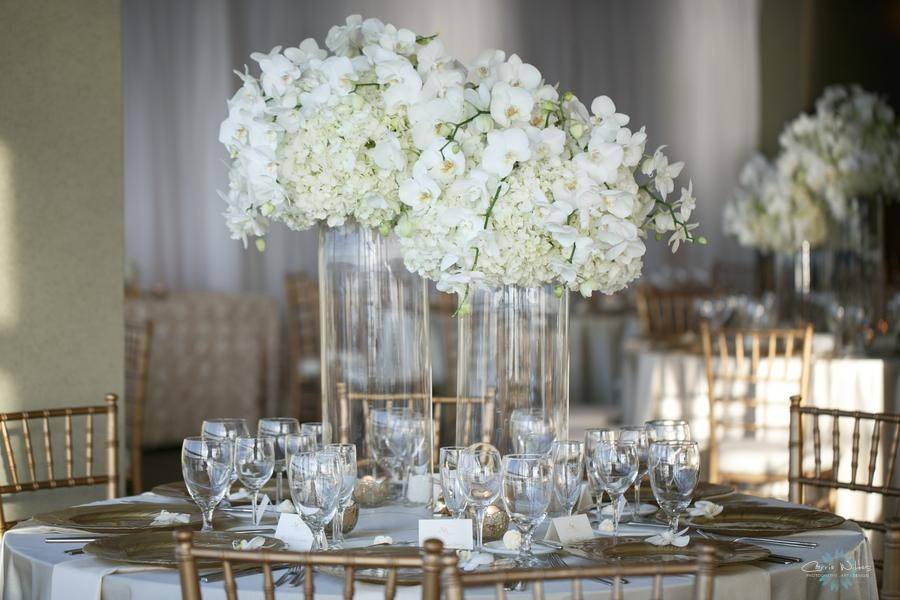 Table setup with centerpiece