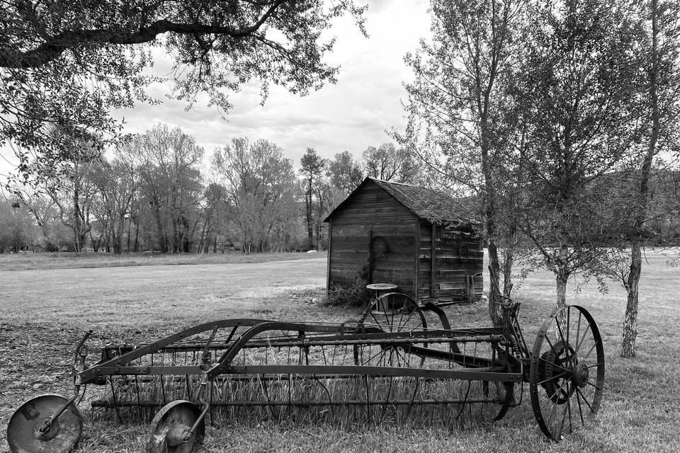 Old Ranch Equipment Back Drop