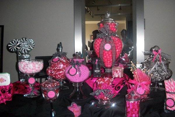 Pink and Black Candy Buffet