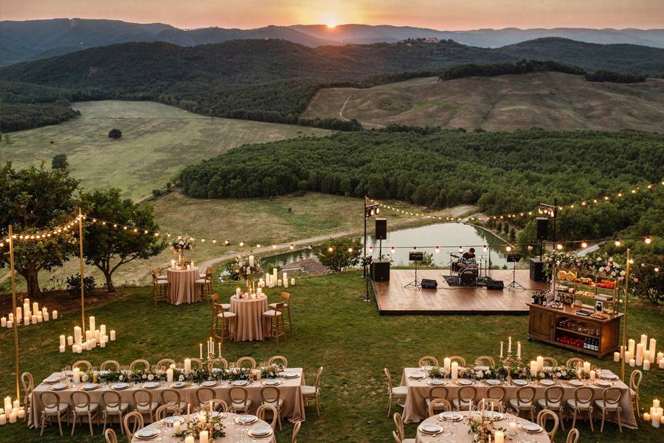 Wedding with lake view