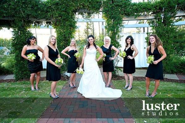 The bride with their bridesmaids